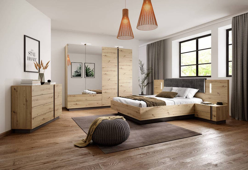 Arco Bedroom Set [Oak Artisan] - Lifestyle Image