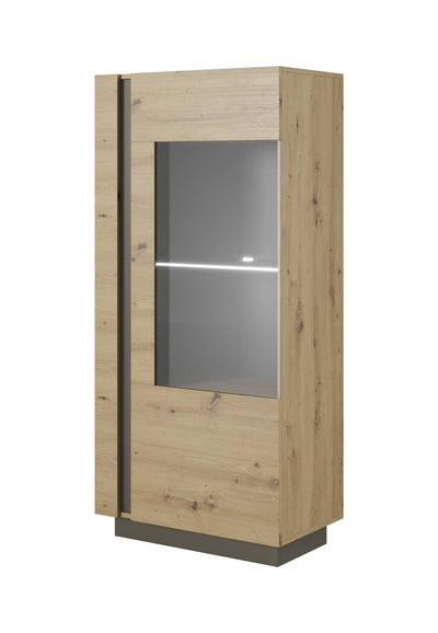Arco Display Cabinet 72cm [Oak Artisan] - White Background