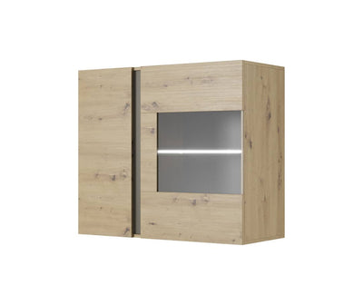 Arco Wall Hung Display Cabinet 97cm [Oak] - White Background
