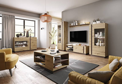 Arco TV Cabinet 138cm [Oak] - Lifestyle Image