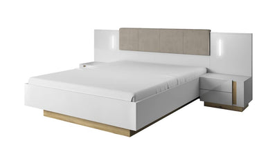 Arco Bed Frame & Bedside Tables [EU King] [White] - White Background