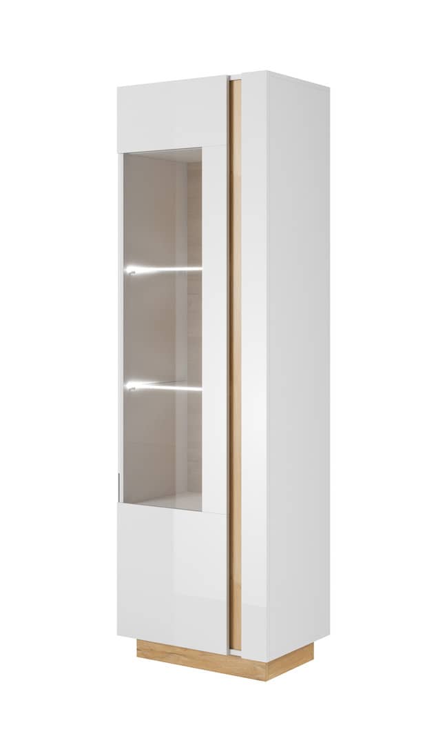 Arco Tall Display Cabinet 60cm [White] - White Background