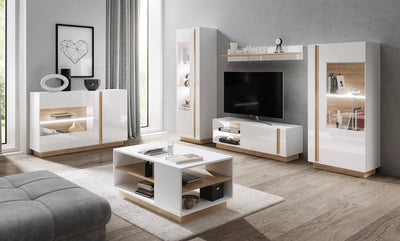 Arco TV Cabinet 138cm [White] - Lifestyle Image