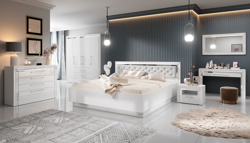 Arno Bed Frame [EU King] [White] - Lifestyle Image 2 