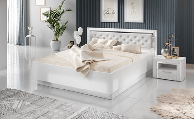 Arno Bed Frame [EU King] [White] - Lifestyle Image