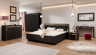 Arno Bedside Cabinet 60cm [Black] - Lifestyle Image 2