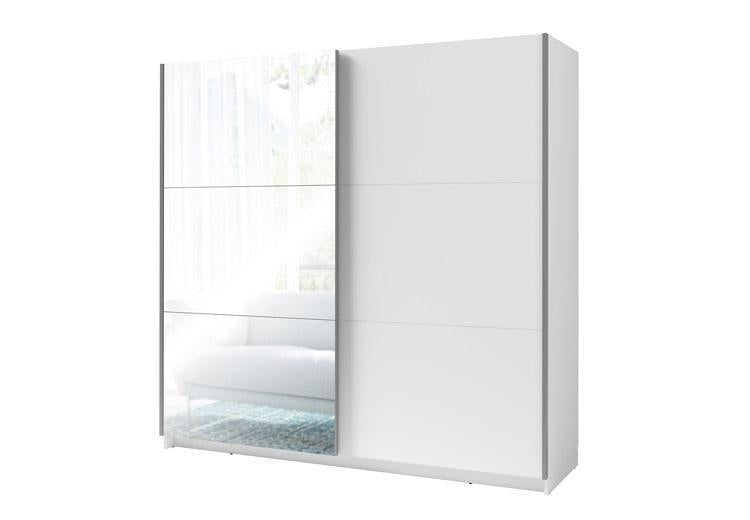 Arsala III Sliding Door Wardrobe 201cm [White] - White Background