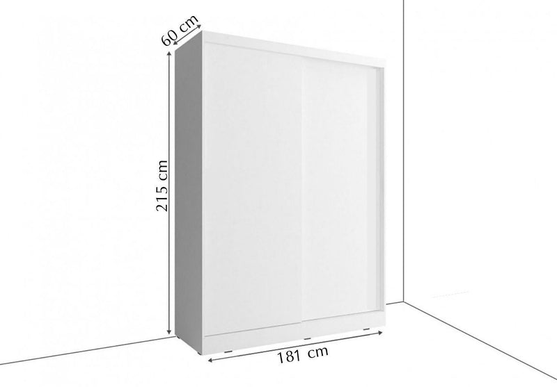 Arti 3 - 2 Sliding Door Wardrobe 181cm - External Dimensions