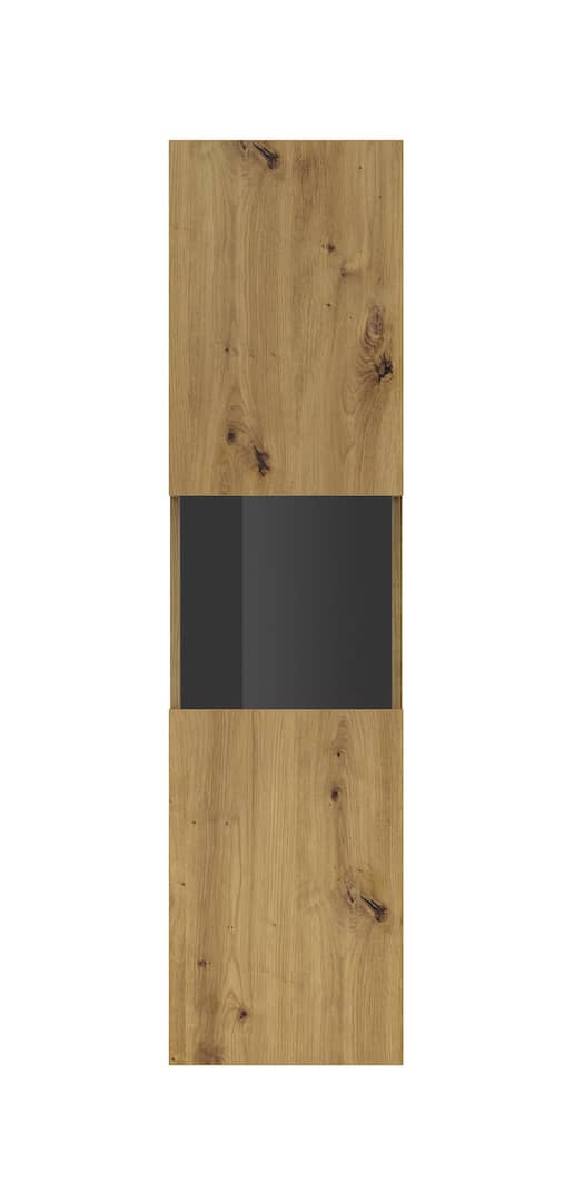 Ava 05 Tall Display Cabinet 36cm [Oak] - White Background 3
