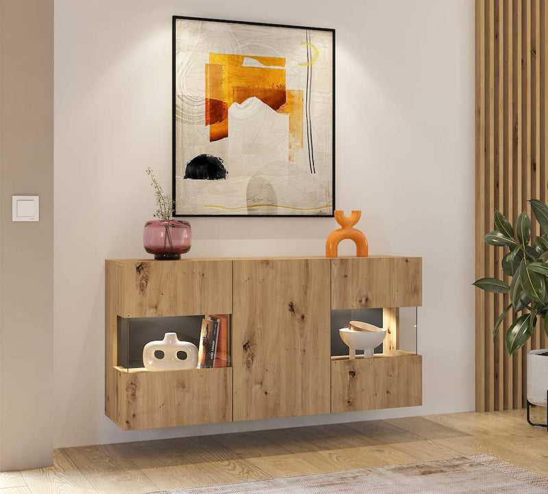 Ava 25 Display Sideboard Cabinet 120cm [Oak] - Lifestyle Image 2