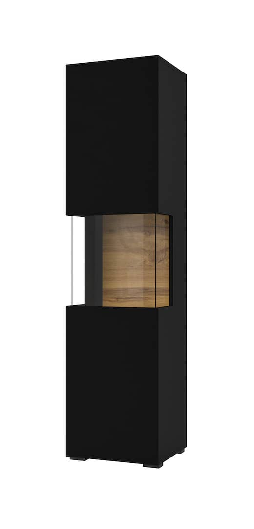 Ava 05 Tall Display Cabinet 36cm [Black] - White Background 