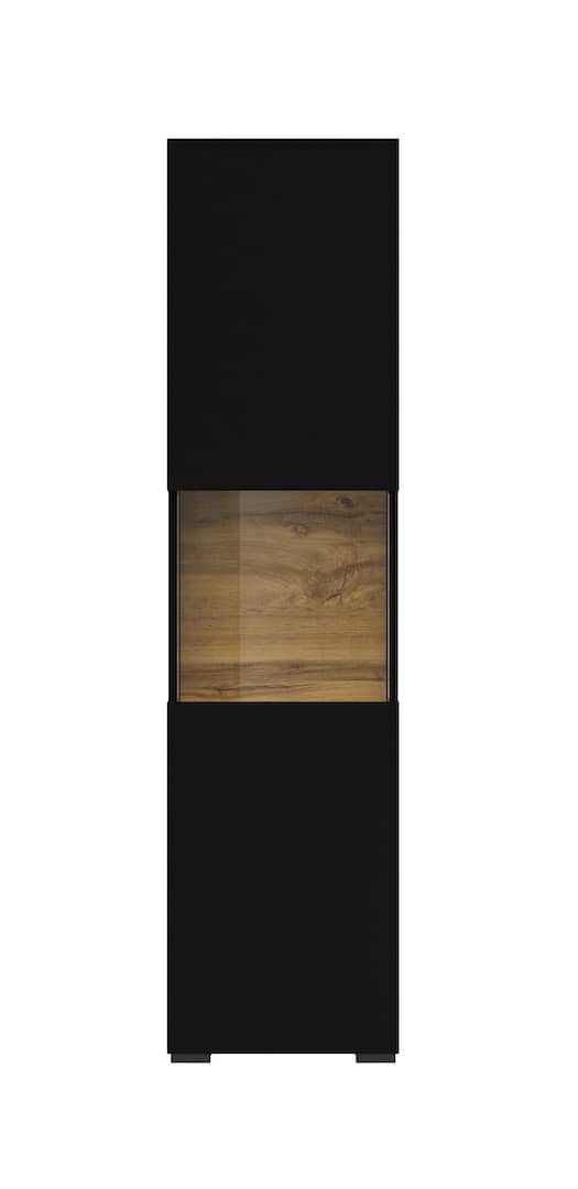 Ava 05 Tall Display Cabinet 36cm [Black] - White Background 2