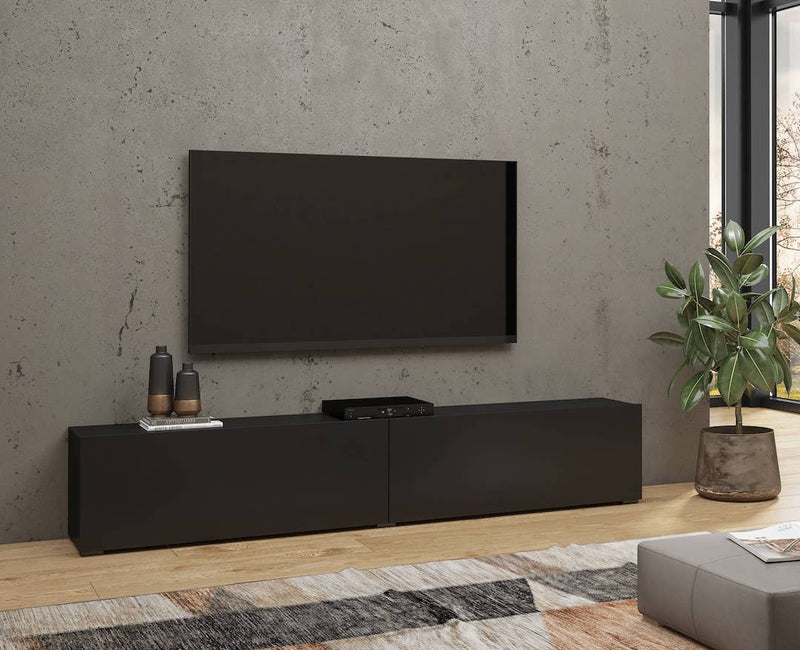 Ava 40 TV Cabinet 180cm [Black] - Lifestyle Image