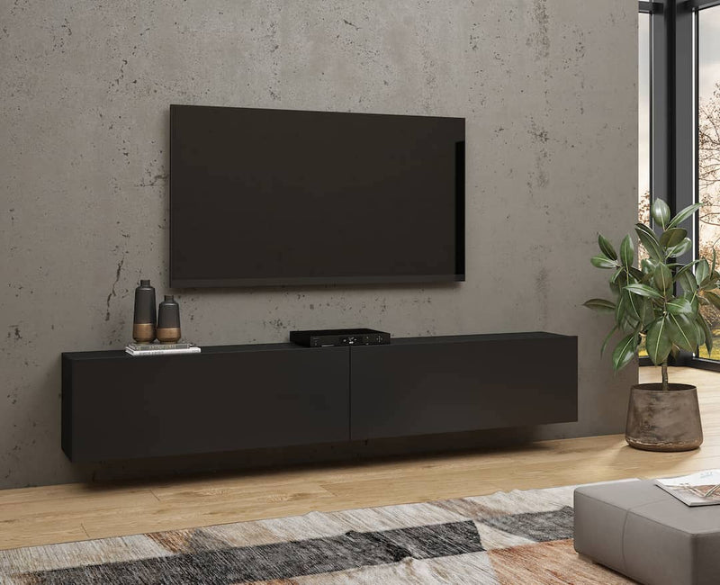 Ava 40 TV Cabinet 180cm [Black] - Lifestyle Image 2