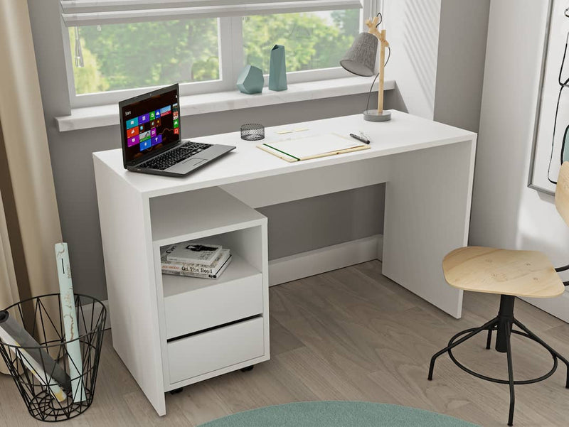 Agapi Desk 130cm [White] With Optional Drawer
