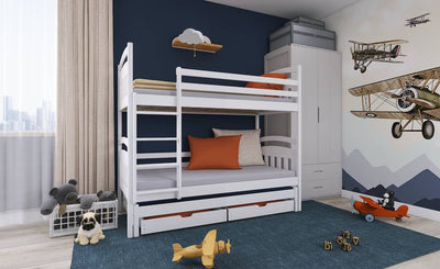 Alan Bunk Bed with Trundle and Storage [White Matt]- Product Arrangement #3