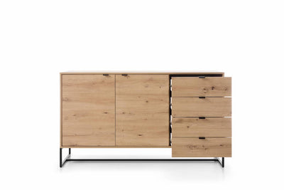 Amber Large Sideboard Cabinet 153cm - Open Drawers