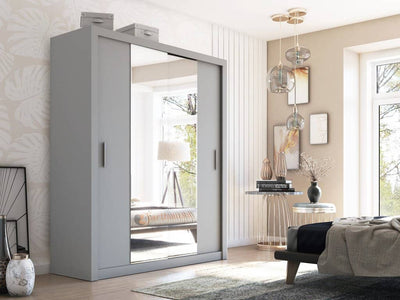 Idea 03 - 2 Sliding Door Wardrobe 180cm [Grey] - Product Arrangement