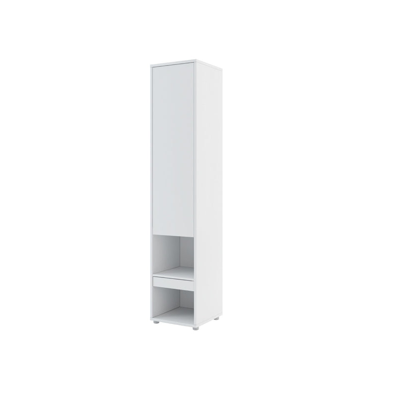 BC-07 Tall Storage Cabinet for Vertical Wall Bed Concept [White Matt] - White Background