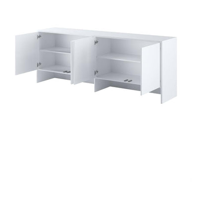 BC-05 Horizontal Wall Bed Concept 120cm With Storage Cabinet [White Gloss] - Storage Cabinet Image 2