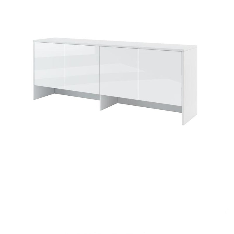 BC-05 Horizontal Wall Bed Concept 120cm With Storage Cabinet [White Gloss] - Storage Cabinet Image