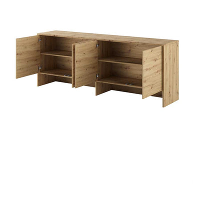 BC-05 Horizontal Wall Bed Concept 120cm With Storage Cabinet [Oak] - Storage Cabinet Image 2