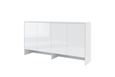 BC-06 Horizontal Wall Bed Concept 90cm With Storage Cabinet [White Gloss] - Storage Cabinet Image 