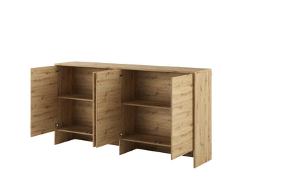 BC-06 Horizontal Wall Bed Concept 90cm With Storage Cabinet [Oak] - Storage Cabinet Image 2