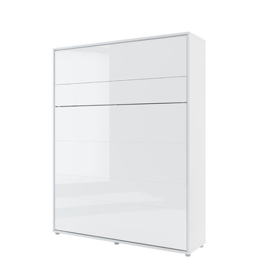 BC-12 Vertical Wall Bed Concept 160cm [White Gloss] - White Background