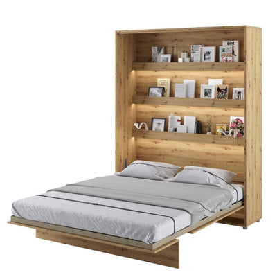 BC-12 Vertical Wall Bed Concept 160cm [Oak] - White Background 3