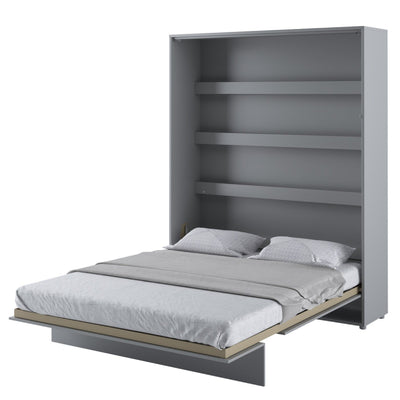 BC-12 Vertical Wall Bed Concept 160cm With Storage Cabinets and LED [Grey] - Interior Image