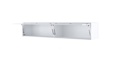 BC-14 Horizontal Wall Bed Concept 160cm With Storage Cabinet [White Gloss] - Storage Cabinet Image 2