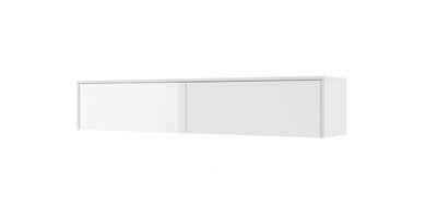 BC-14 Horizontal Wall Bed Concept 160cm With Storage Cabinet [White Gloss] - Storage Cabinet Image