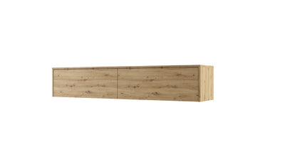 BC-14 Horizontal Wall Bed Concept 160cm With Storage Cabinet [Oak] - Storage Cabinet Image