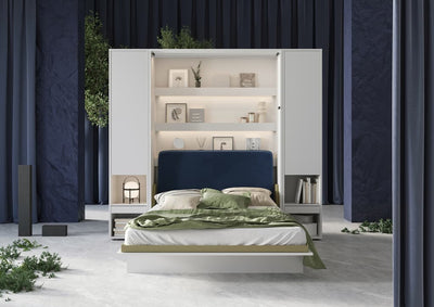 BC-16 Optional Headboard For BC-01 Vertical Wall Bed Concept 140cm [Navy] - Lifestyle Image