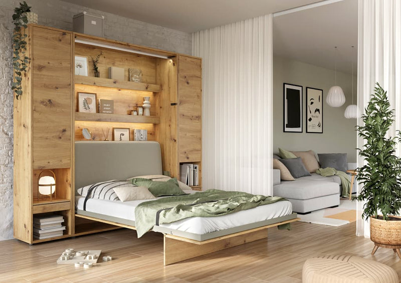 BC-16 Optional Headboard For BC-01 Vertical Wall Bed Concept 140cm [Grey] - Lifestyle Image
