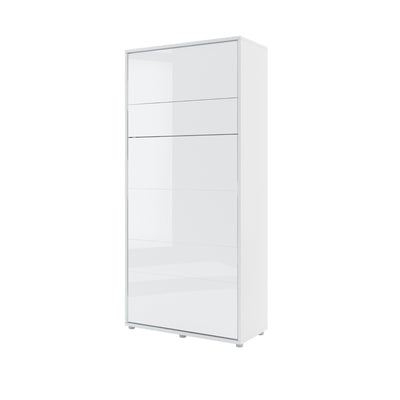 BC-03 Vertical Wall Bed Concept 90cm [White Gloss] - White Background