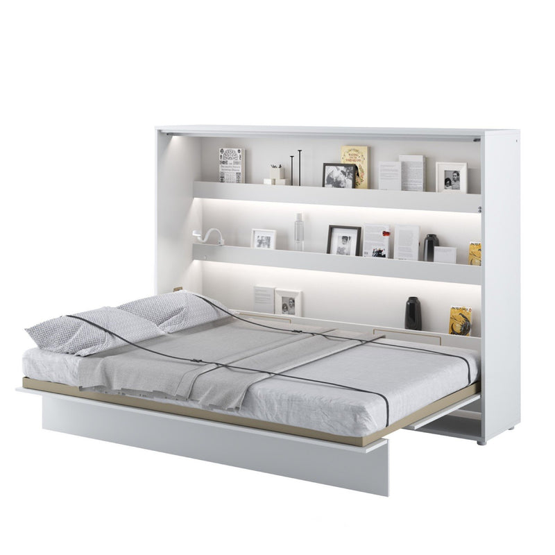 BC-04 Horizontal Wall Bed Concept 140cm [White Matt] - White Background 4