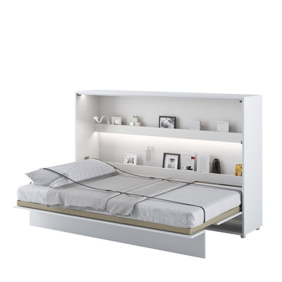 BC-05 Horizontal Wall Bed Concept 120cm [White Matt] - White Background 3