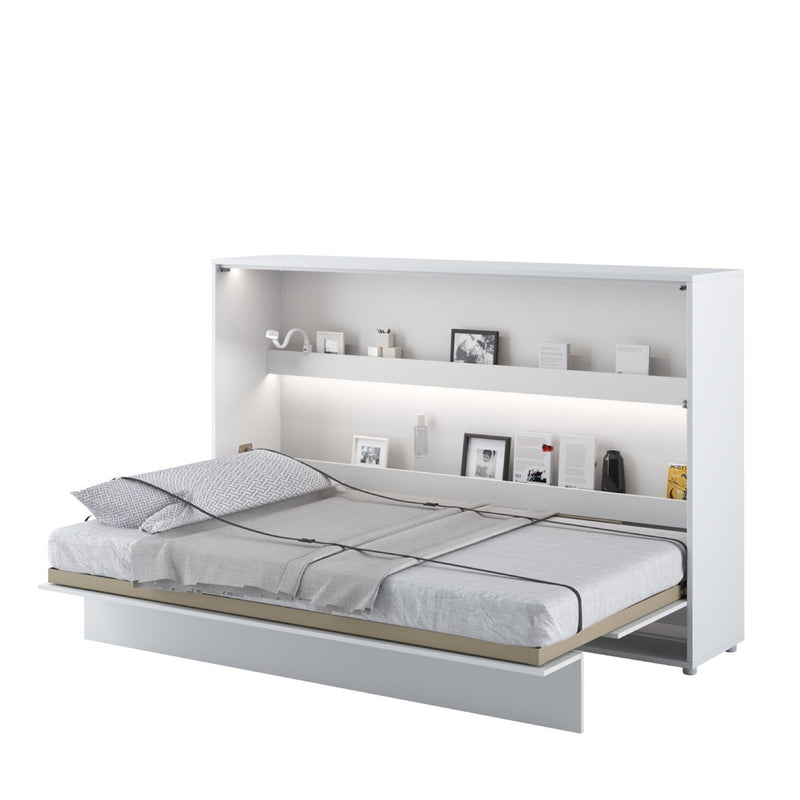 BC-05 Horizontal Wall Bed Concept 120cm With Storage Cabinet [White Matt] - Interior Image 2