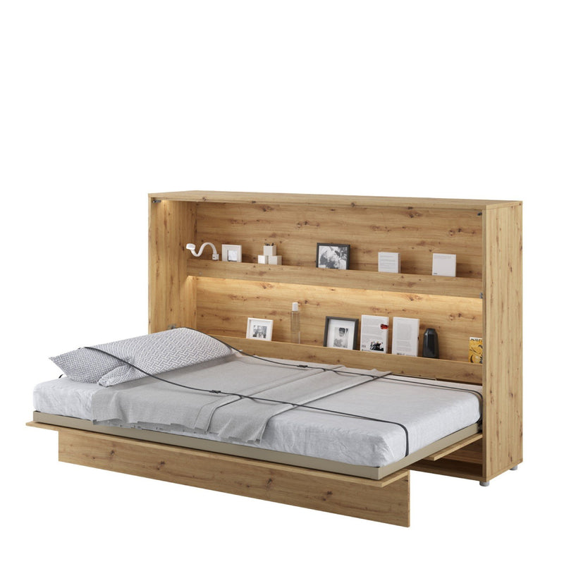 BC-05 Horizontal Wall Bed Concept 120cm [Oak] - White Background 3