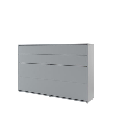 BC-05 Horizontal Wall Bed Concept 120cm With Storage Cabinet [Grey] - White Background