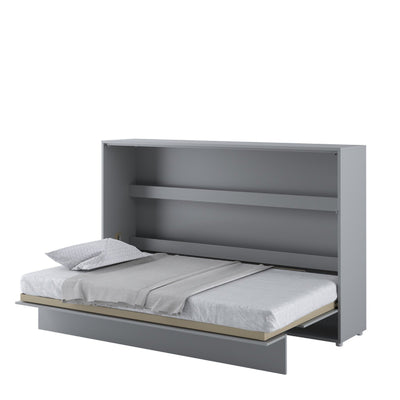 BC-05 Horizontal Wall Bed Concept 120cm With Storage Cabinet [Grey] - White Background 2