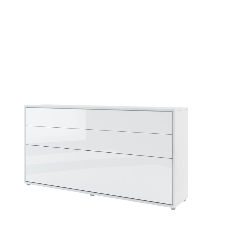 BC-06 Horizontal Wall Bed Concept 90cm [White Gloss] - White Background