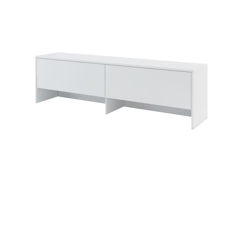 BC-04 Horizontal Wall Bed Concept 140cm With Storage Cabinet [White Matt] - Storage Cabinet