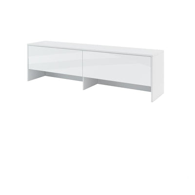 BC-04 Horizontal Wall Bed Concept 140cm With Storage Cabinet [White Gloss] - Storage Cabinet 