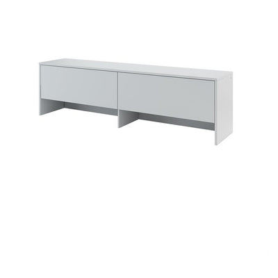 BC-04 Horizontal Wall Bed Concept 140cm With Storage Cabinet [White Matt] - Storage Cabinet Image