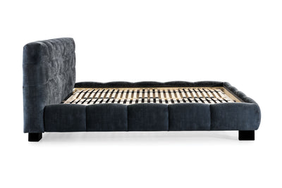 Belly Upholstered Bed With Slatted Base