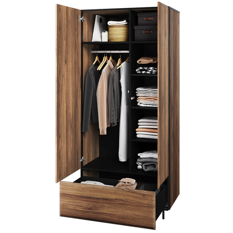 Borga BG-01 Hinged Wardrobe 90cm [Oak] - White Background 2