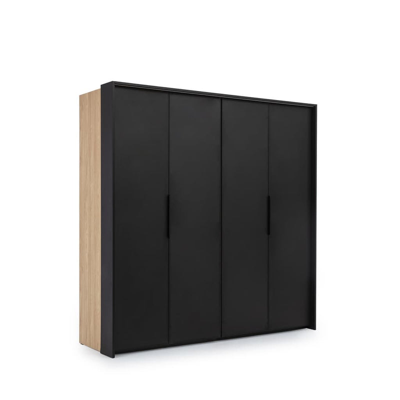 Black Loft Folding Door Wardrobe 204cm [Black] - White Background